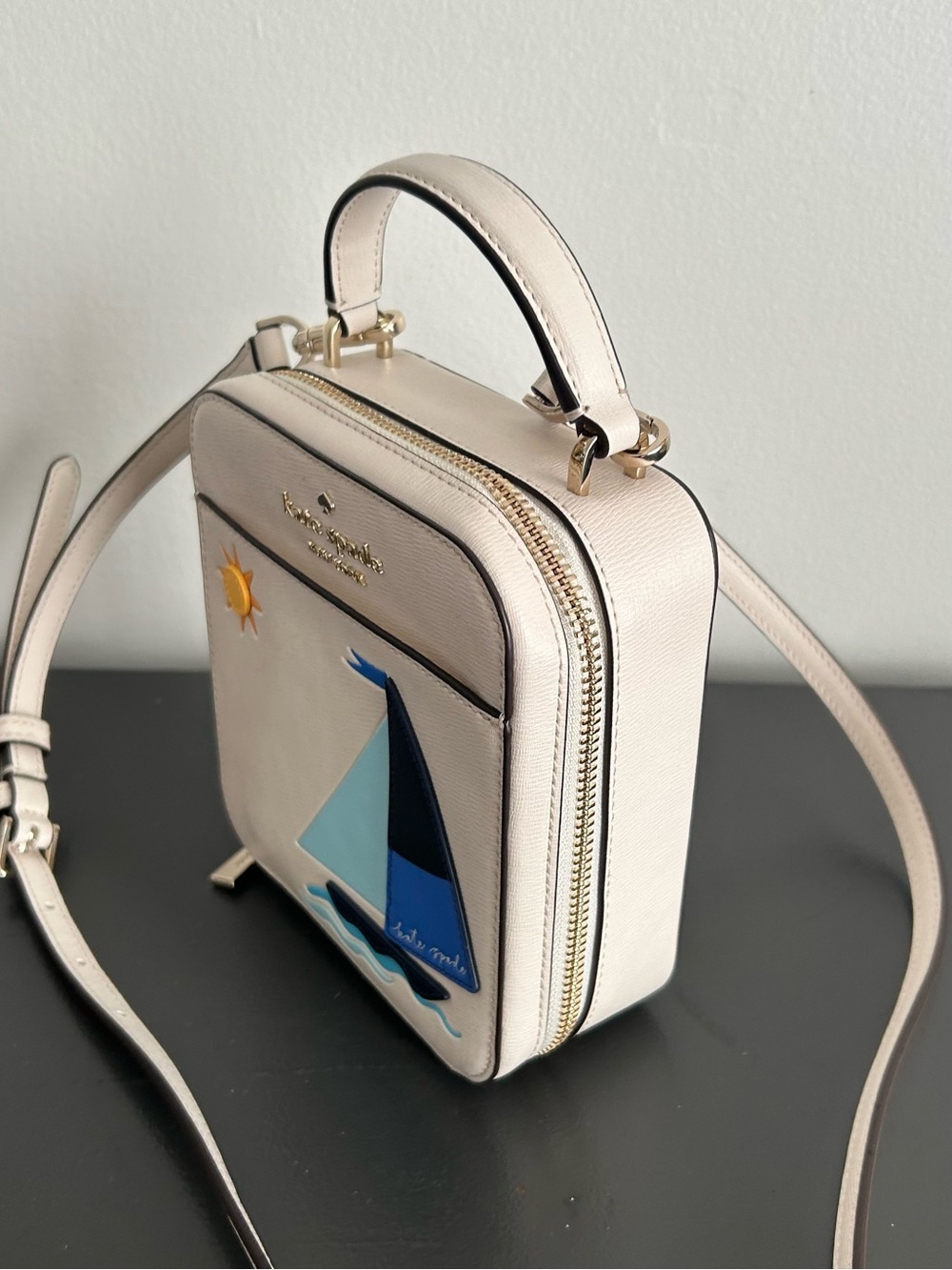 Rare Kate Spade New York Set Sail Sailboat Vanity Crossbody Novelty Bag - Picture 7 of 14